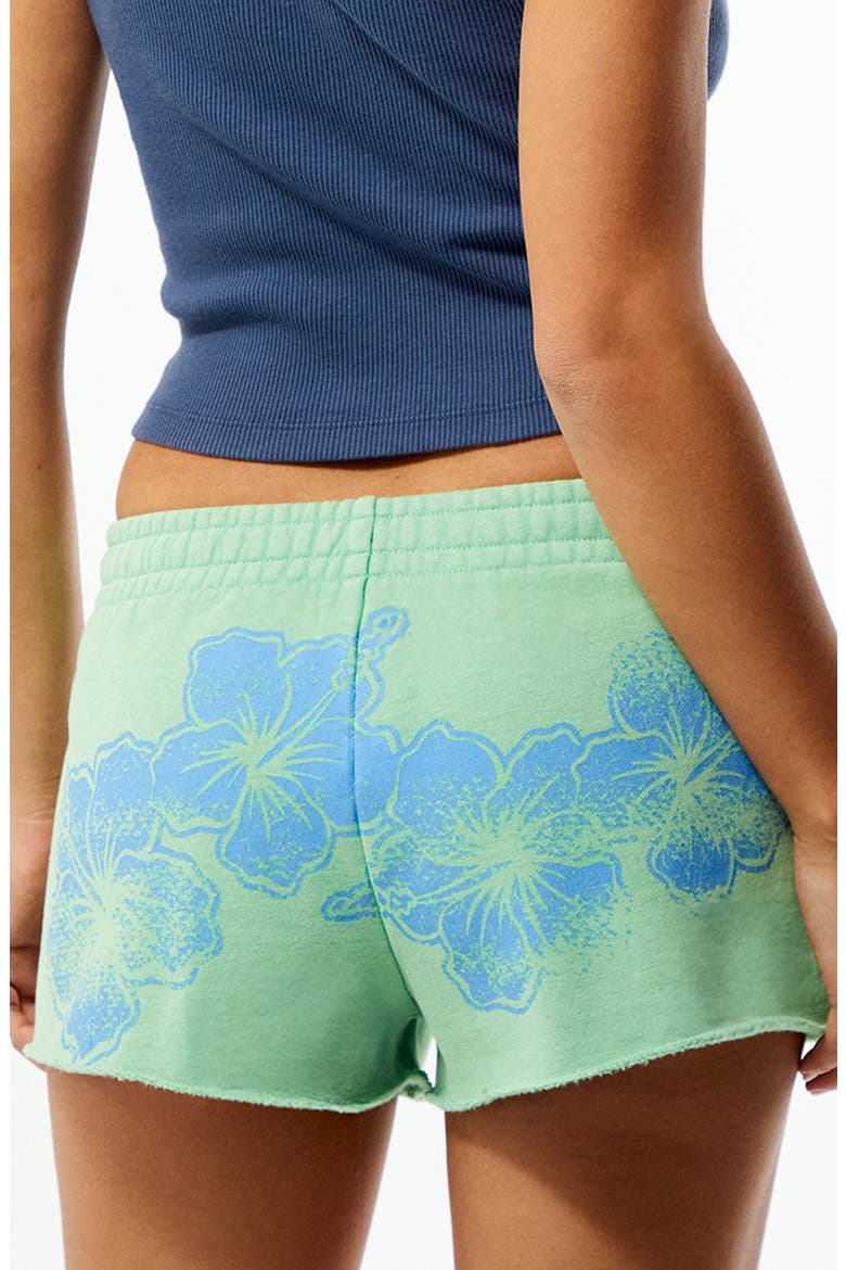 Hibiscus Core Micro Shorts, Alternate, color, GREEN