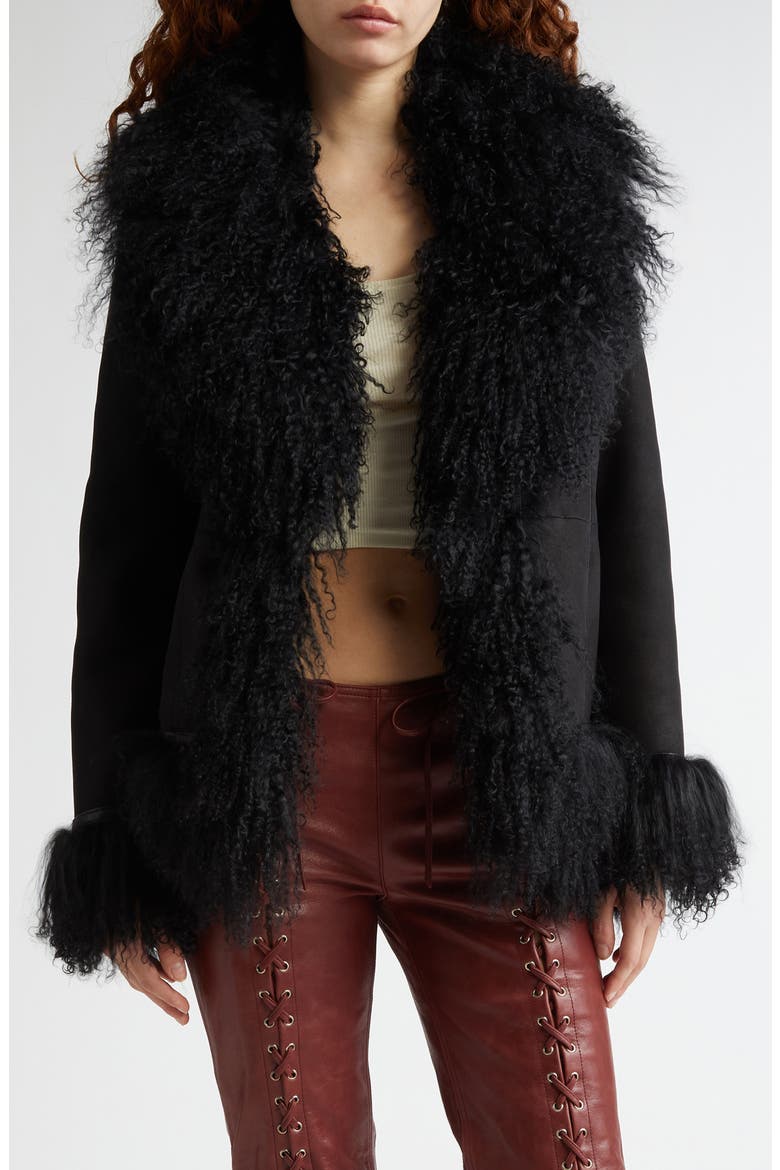Bon Genuine Shearling Jacket, Main, color, BLACK