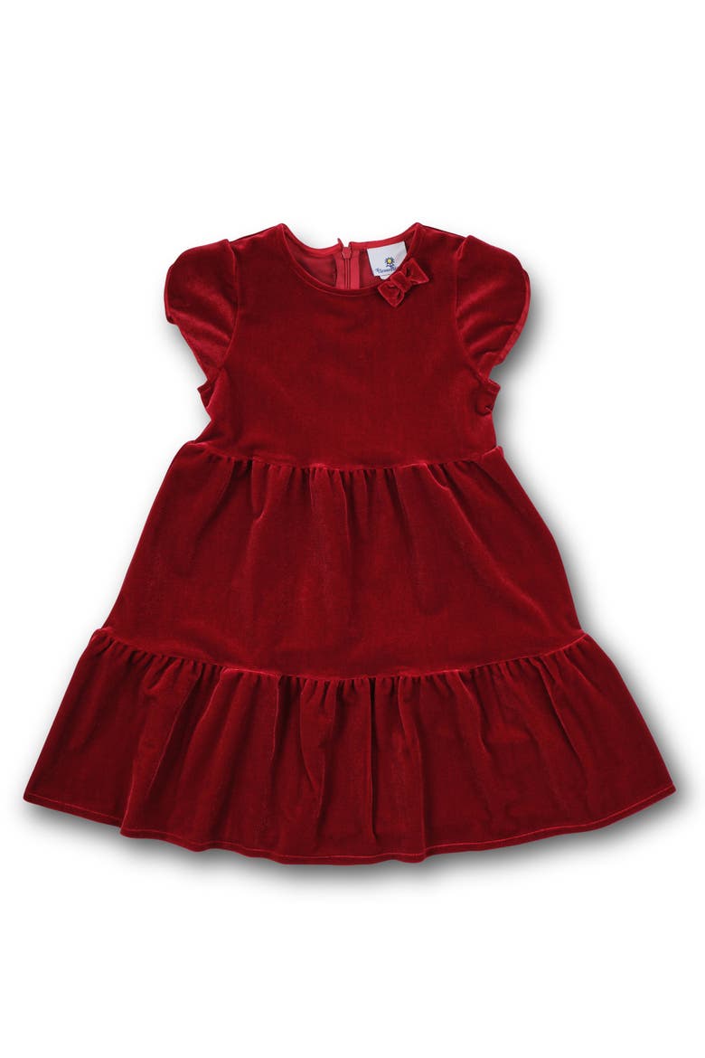 Stretch Velvet Dress With Tulip Sleeves, Main, color, Red