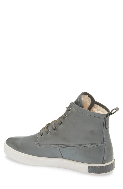 Blackstone Padded Genuine Shearling Lined High Top Sneaker In Gray