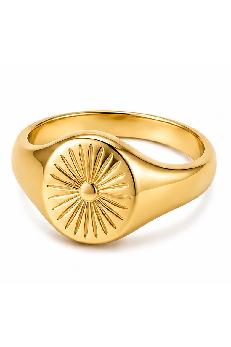 Golden Ray Signet Ring, Main, color, Gold