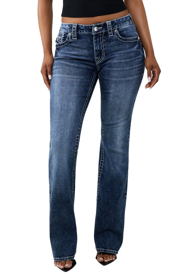 Becca Crystal Big T Mid Rise Bootcut Jeans, Main, color, ASTRAL TIDE