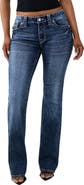 True Religion Becca Crystal Big T Mid Rise Bootcut Jeans
