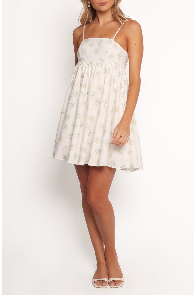 Indira Sleeveless Minidress, Main, color, IVORY BLUE FLORAL