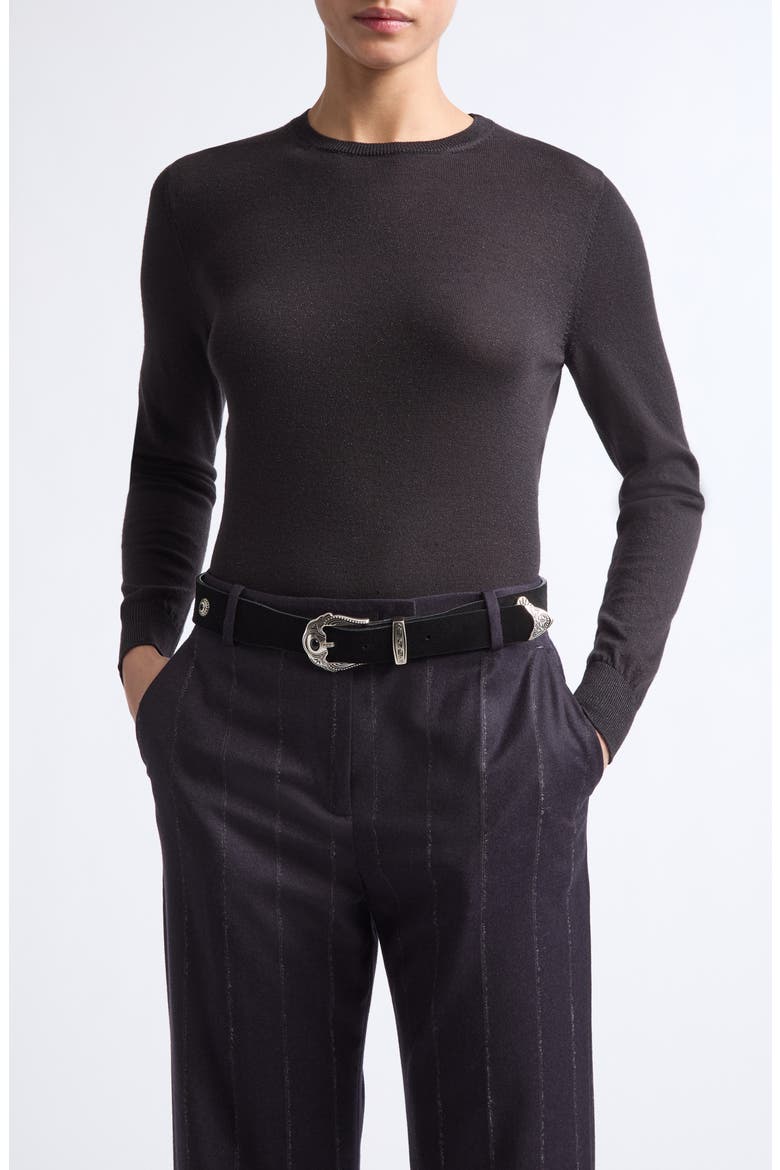 Crewneck Wool Blend Sweater, Main, color, 177 AMETHYST