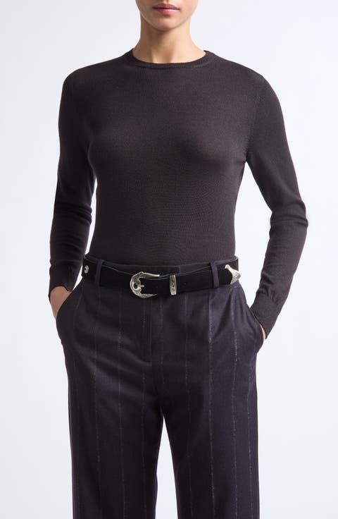 Crewneck Wool Blend Sweater