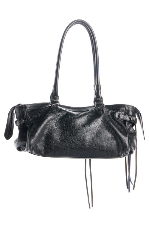 Balenciaga Le City East West Leather Shoulder Bag In Black