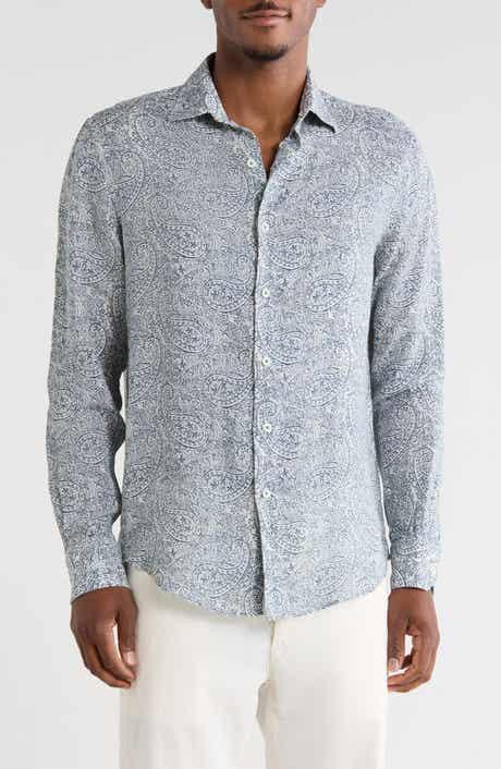 Julian Comfort Stretch Paisley Button-Up Shirt