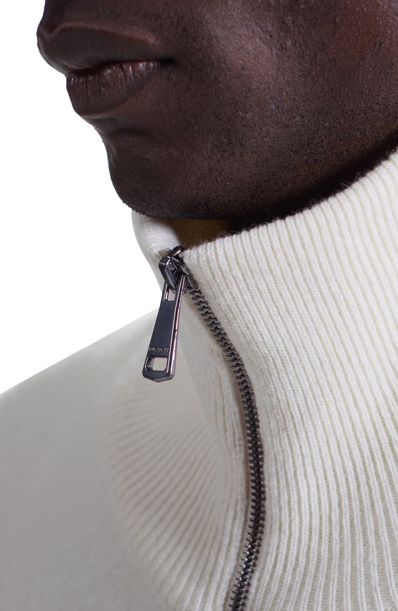 Bugatchi Wool Blend Zip Cardigan, Alternate, color, Chalk