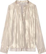 Zadig & Voltaire Tink Metallic Satin Top