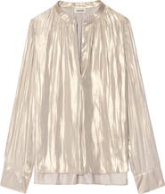 Zadig & Voltaire Tink Metallic Satin Top