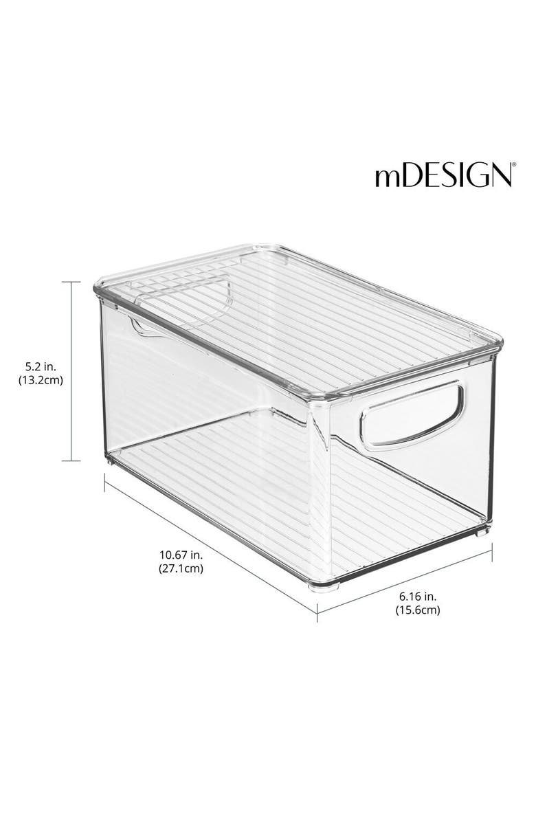 mDesign Plastic Stacking Kitchen Storage Bin Box with Lid/Handles, 6 Pack, Alternate, color, 