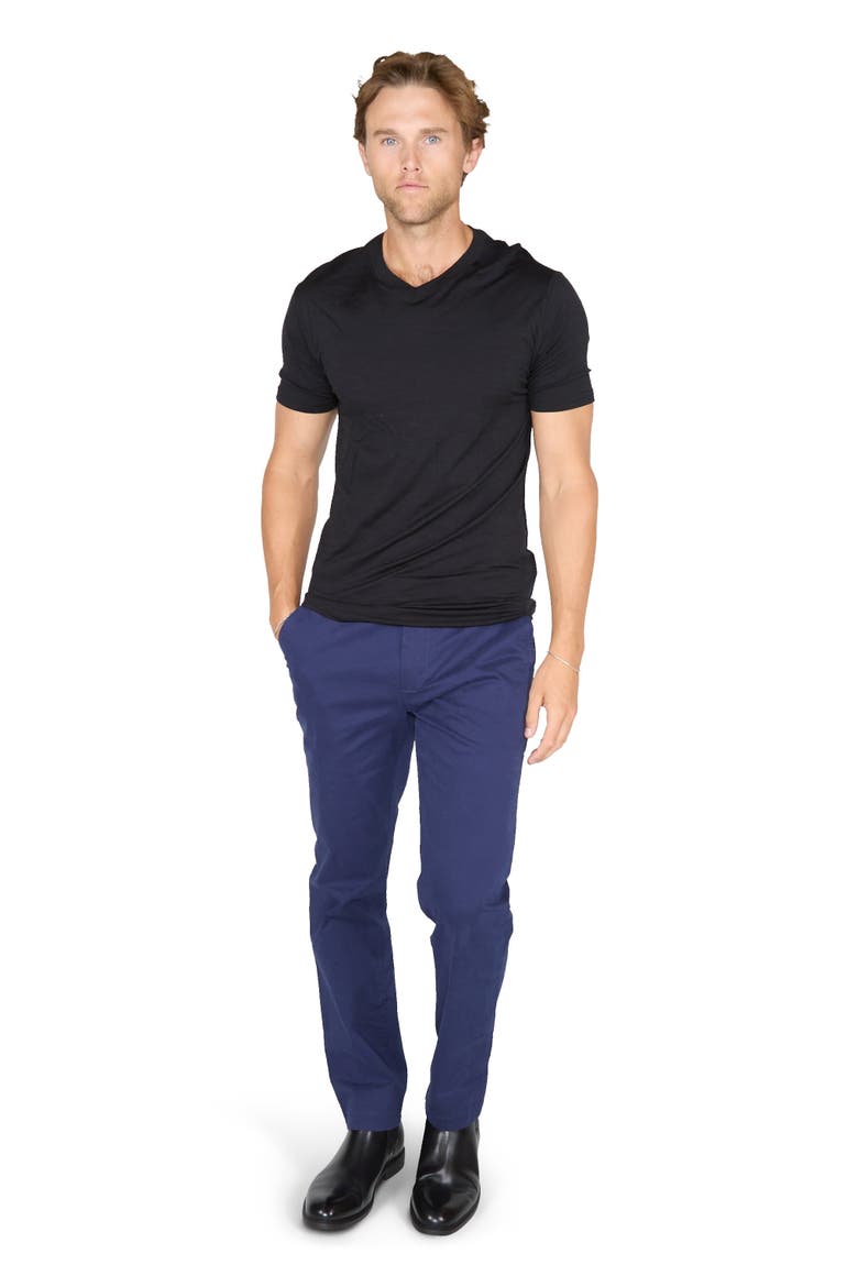 Victor Extra Fine Merino Wool V-neck Shirt, Alternate, color, Black