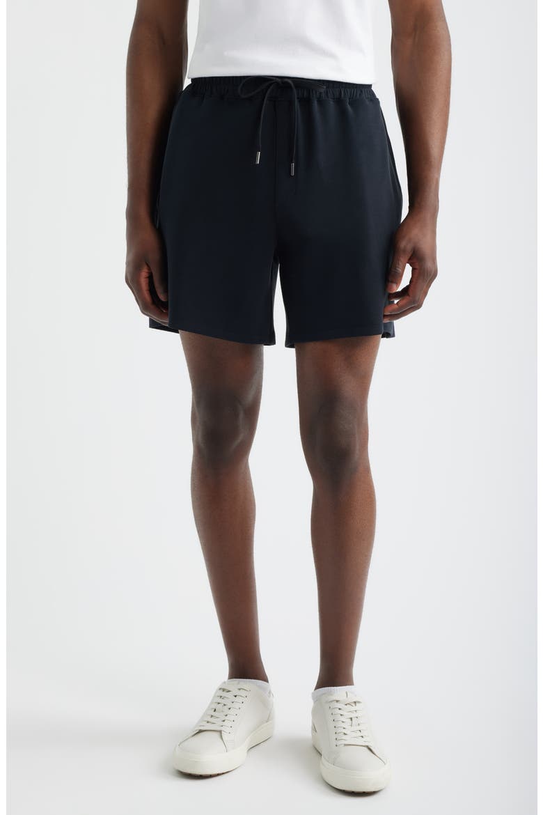 Luxe Traveler Knit Shorts, Main, color, BLACK