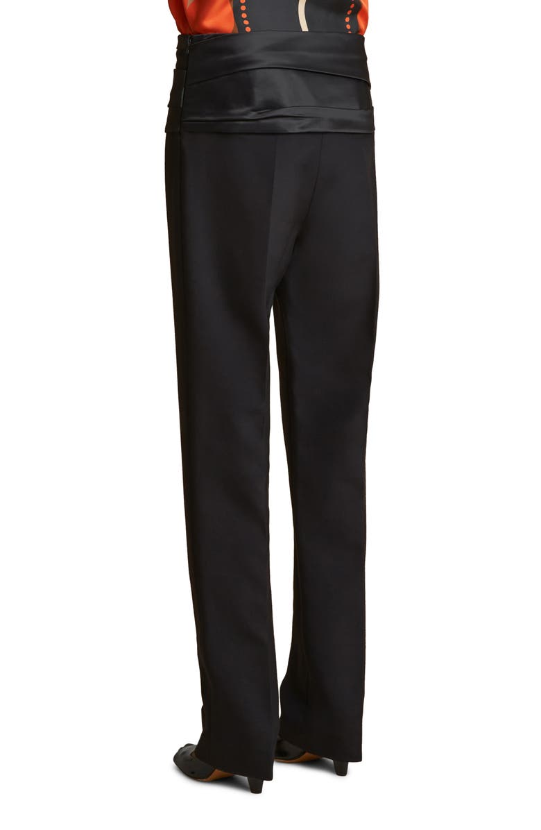 Khaite Camberly Satin Yoke Pants, Alternate, color, 