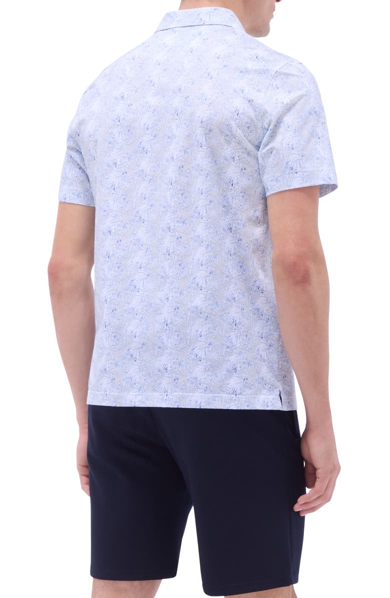 Bugatchi Victor OoohCotton<sup>®</sup> Leaf Print Polo, Alternate, color, Sand