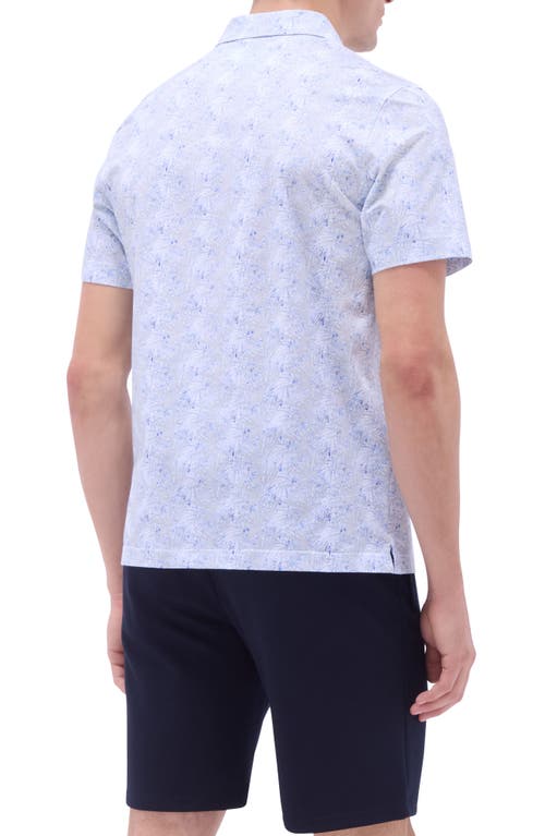 Bugatchi Victor Ooohcotton® Leaf Print Polo In Sand