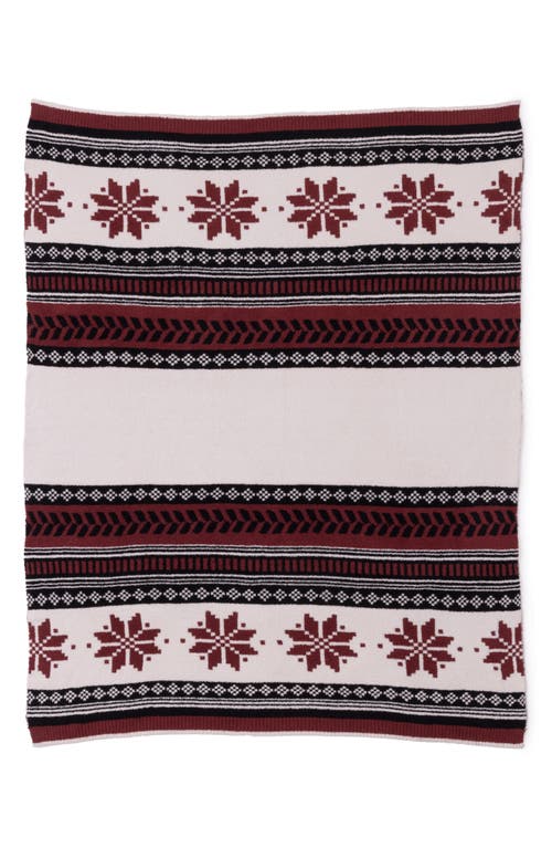 Barefoot Dreams Cozychic® Fair Isle Throw Blanket In Burgundy