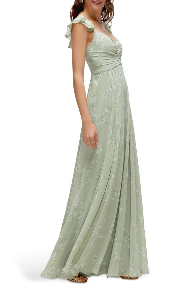 After Six Ruffle Maxi Cocktail Dress, Alternate, color, Vintage Primrose Sage