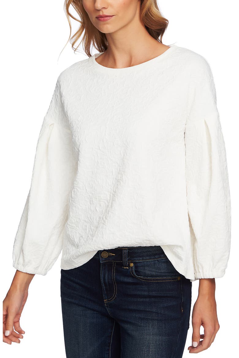 Paisley Jacquard Top, Alternate, color, NEW IVORY