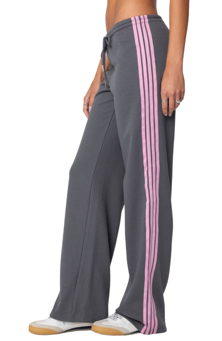 EDIKTED Averie Stripe Sweatpants, Alternate, color, Gray