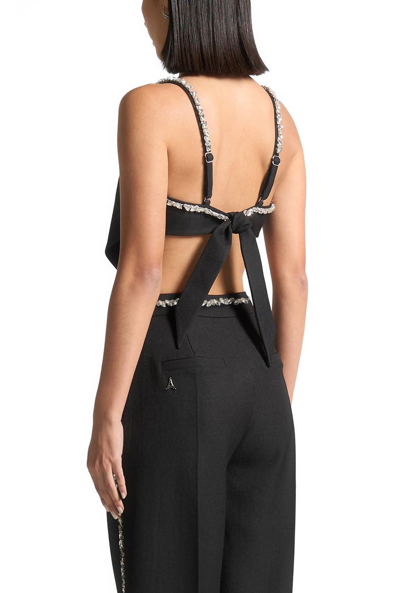 Eloise Embellished Strap Handkerchief Top, Alternate, color, Black