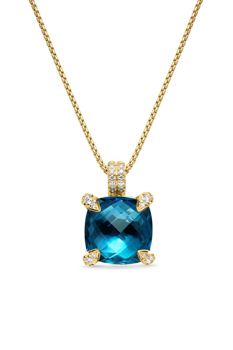 Châtelaine Pendant Necklace with Diamonds, Main, color, HAMPTON BLUE TOPAZ