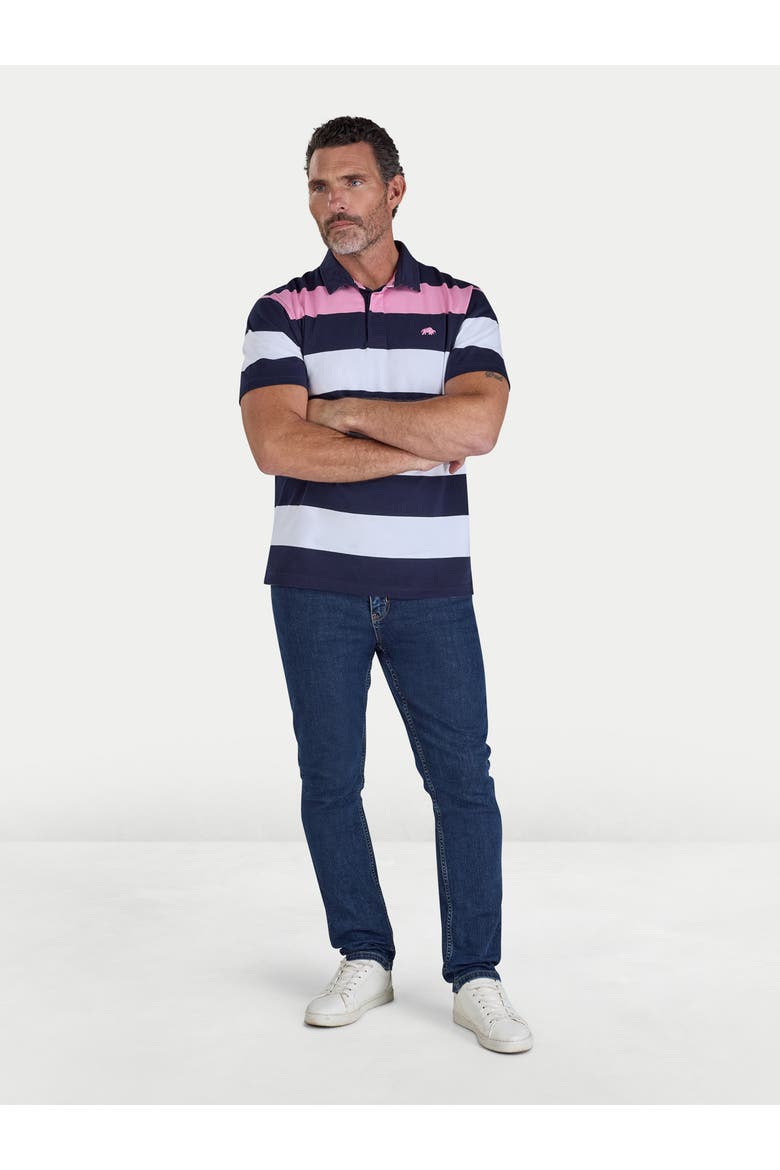 Irregular Stripe Rugby T-shirt, Alternate, color, Navy