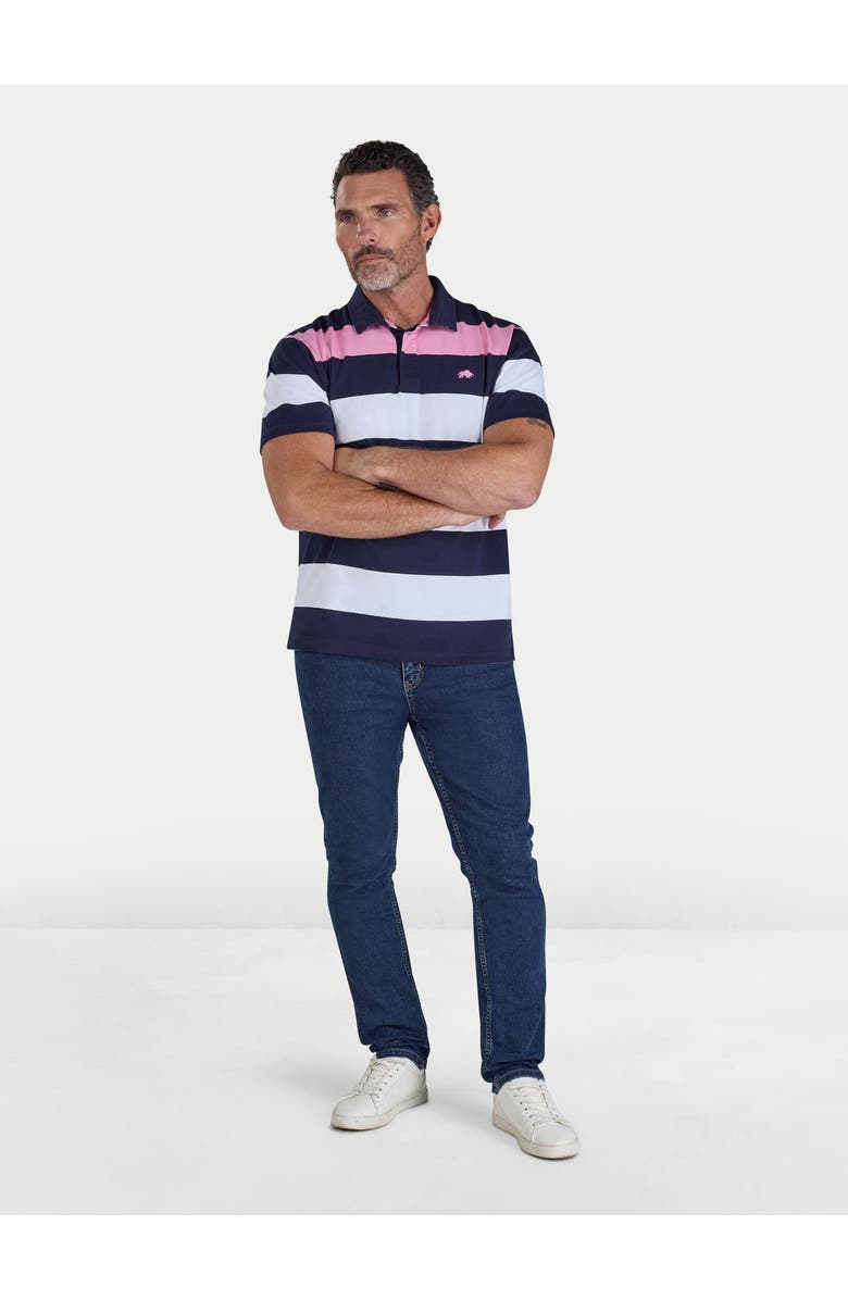 Raging Bull Irregular Stripe Rugby T-shirt, Alternate, color, Navy