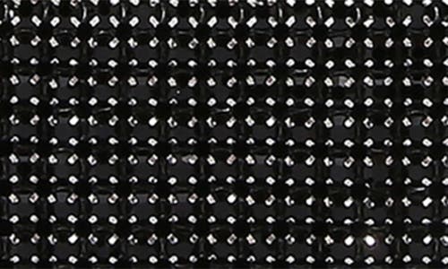 Berness Rectangular Top Handle Rhinestone Clutch In Black