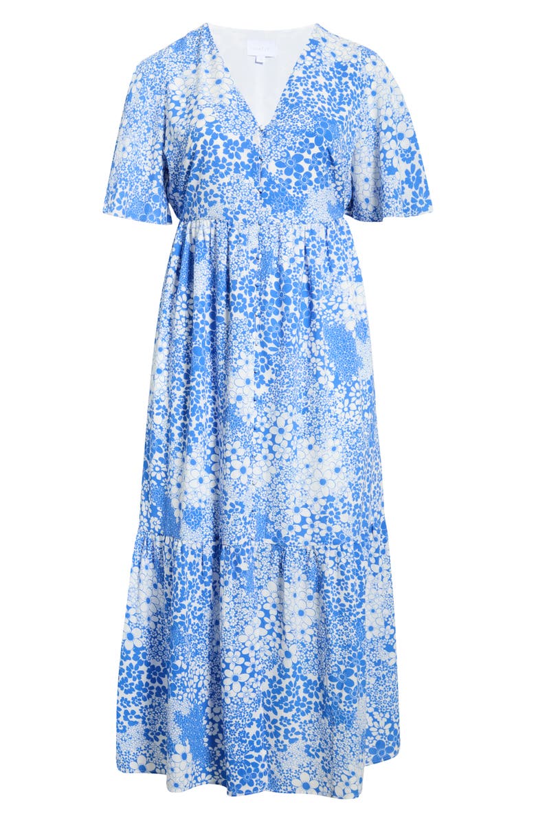 SUGARLIPS Pismo Floral Dress, Alternate, color, White-Blue-Multi