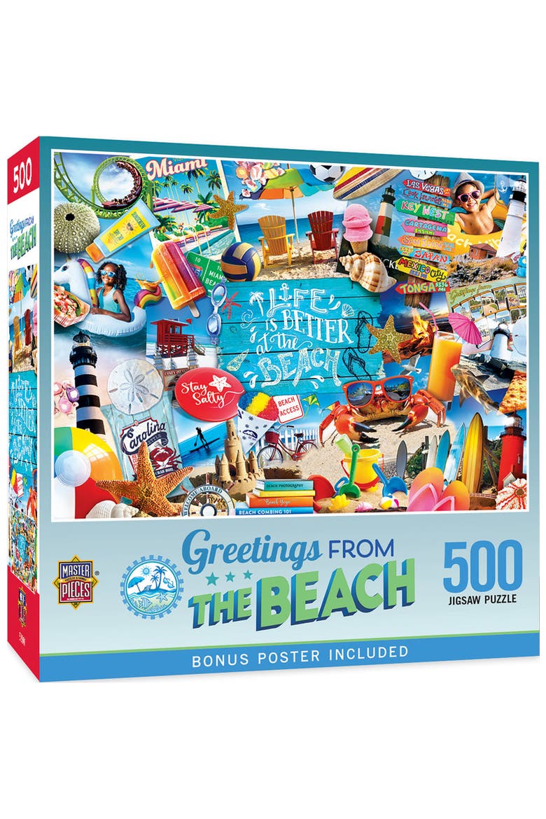 Greetings From the Beach 500pc Puzzle, Main, color, Multicolor