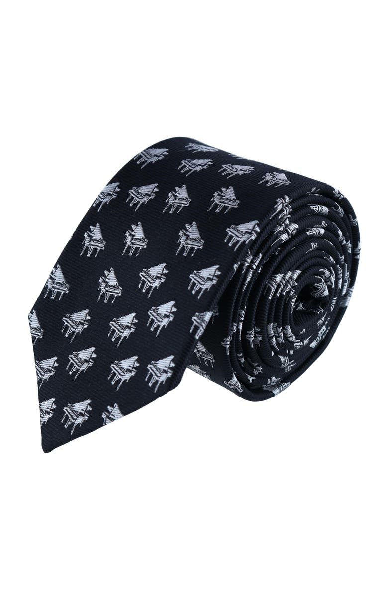 Trafalgar The Chopin Classical Piano Silk Necktie, Main, color,