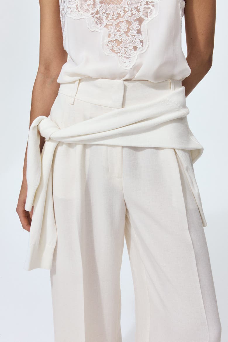Wide Tailored Trousers, Alternate, color, Cream