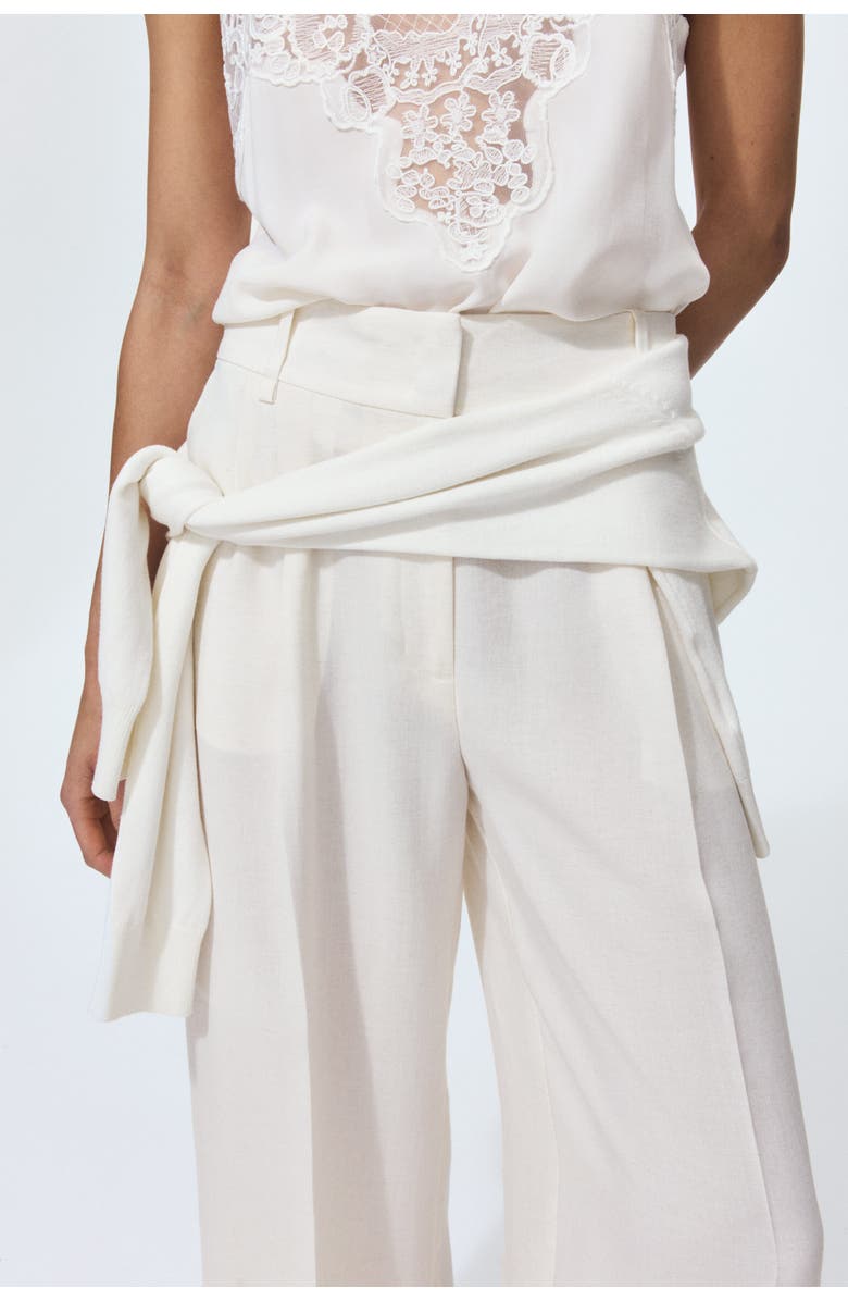 H&M Wide Tailored Trousers, Alternate, color, Cream