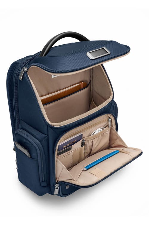 Briggs & Riley Work Medium Widemouth Backpack In Navy