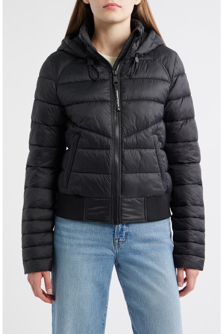 Eli Hooded Water Repellent Jacket, Main, color, BLACK