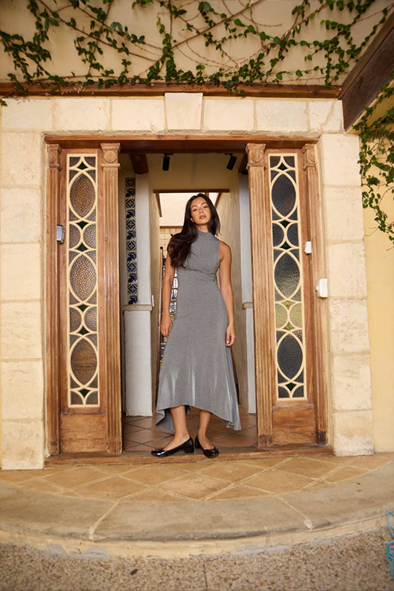 Maeve Midi Dress, Alternate, color, Grey Marle