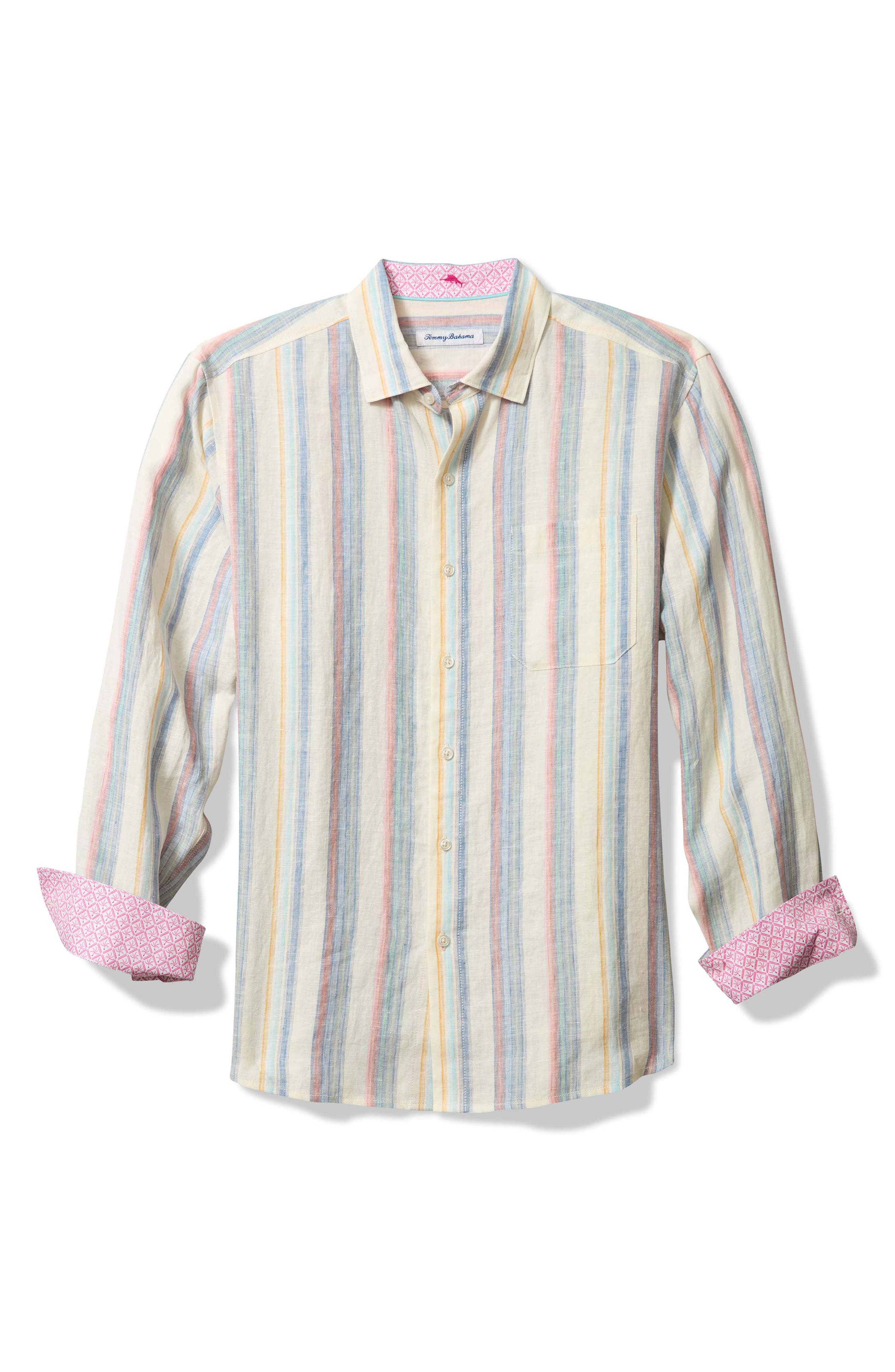 Tommy Bahama Las Mantas Stripe Linen Button-Up Shirt