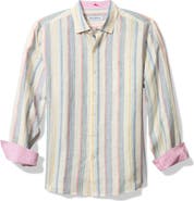 Tommy Bahama Las Mantas Stripe Linen Button-Up Shirt