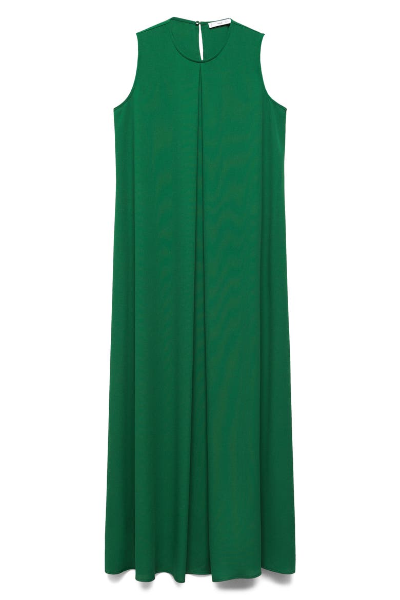 Pleat Sleeveless Maxi Dress, Alternate, color, GREEN
