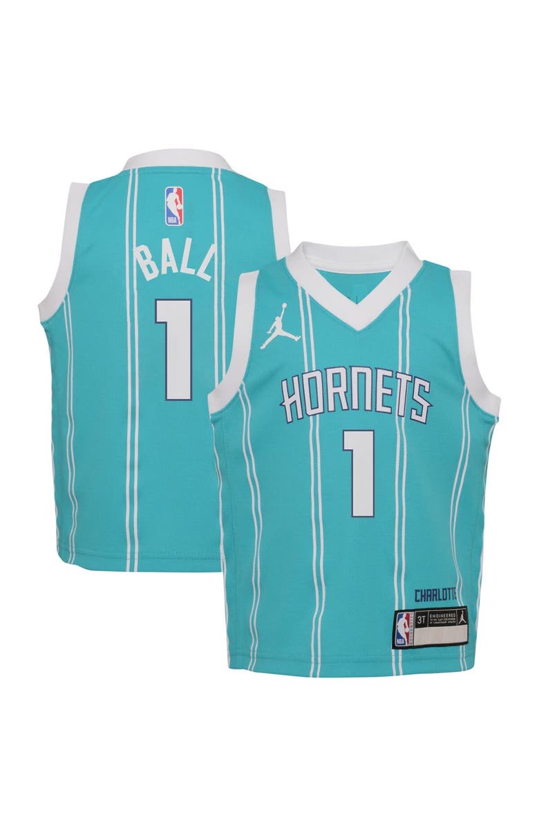 Nike Infant Jordan Brand LaMelo Ball Teal Charlotte Hornets Swingman Player Jersey - Icon Edition, Main, color,