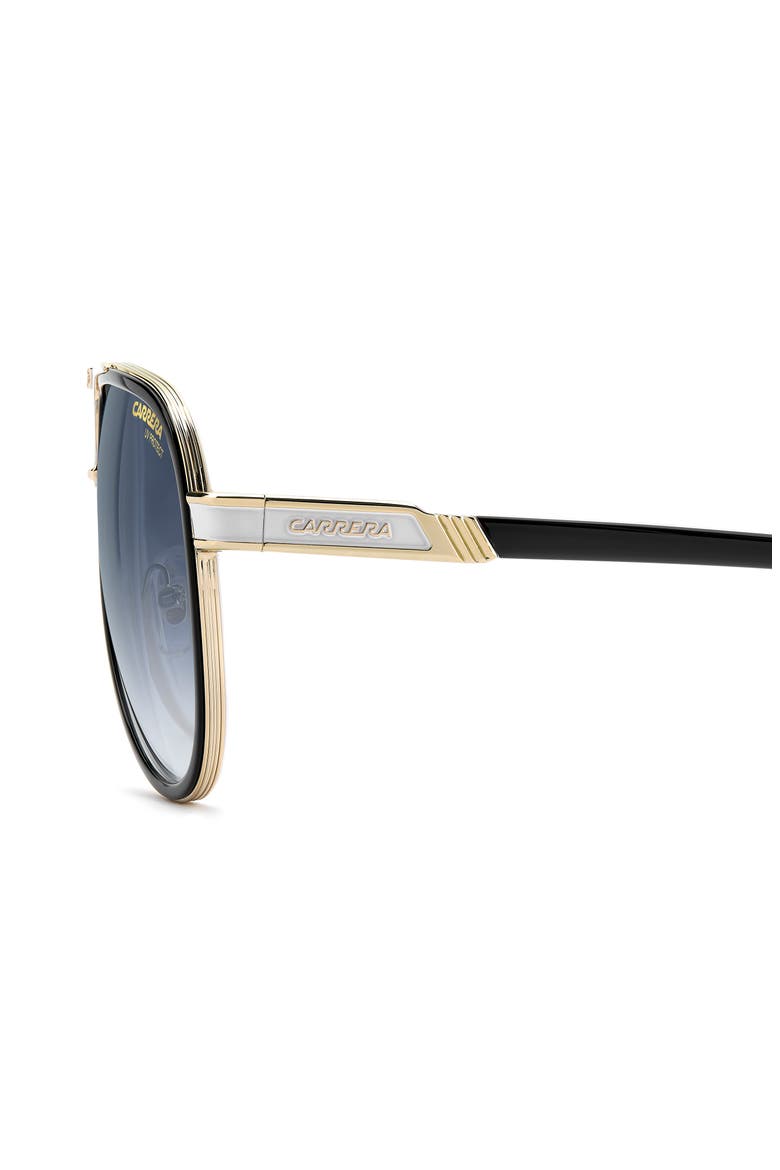 61mm Gradient Pilot Sunglasses, Alternate, color, BLACK WHITE/ DARK BLUE