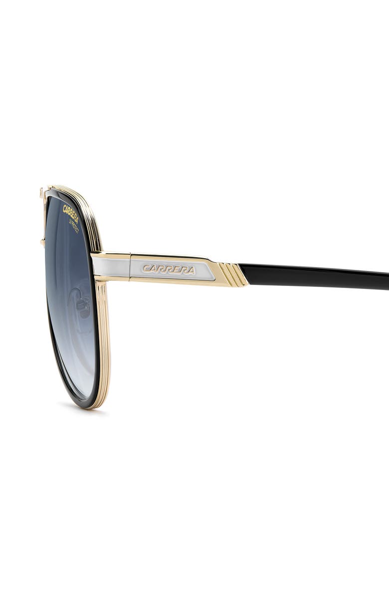 Carrera Eyewear 61mm Gradient Pilot Sunglasses, Alternate, color, Black White/ Dark Blue