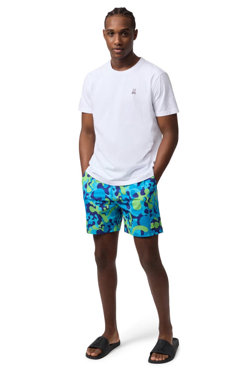 Psycho Bunny Gerry Print Swim Trunks, Alternate, color,