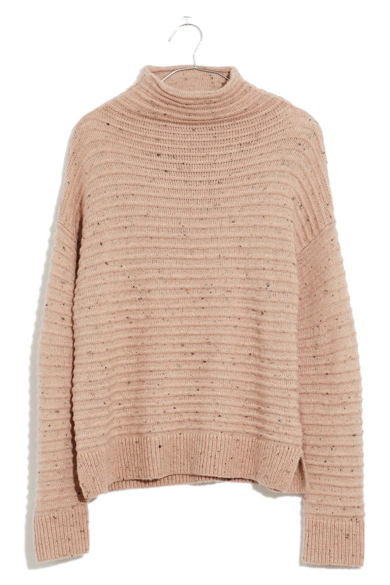 Belmont Donegal Mock Neck Sweater, Alternate, color, DONEGAL BLUSH