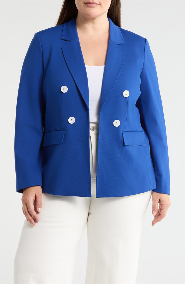 Jones New York Faux Double Breasted Jacket, Main, color, Sapphire