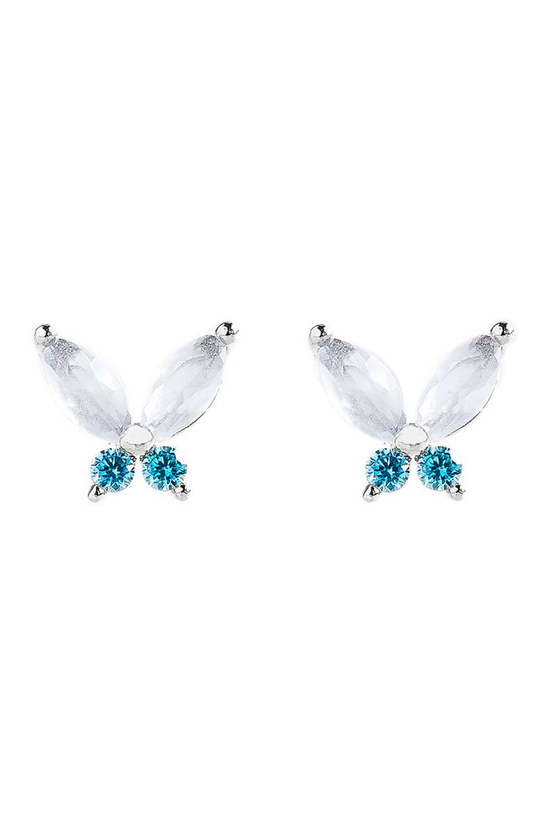 Elsa Mari Butterfly Stud Earrings, Main, color, SILVER