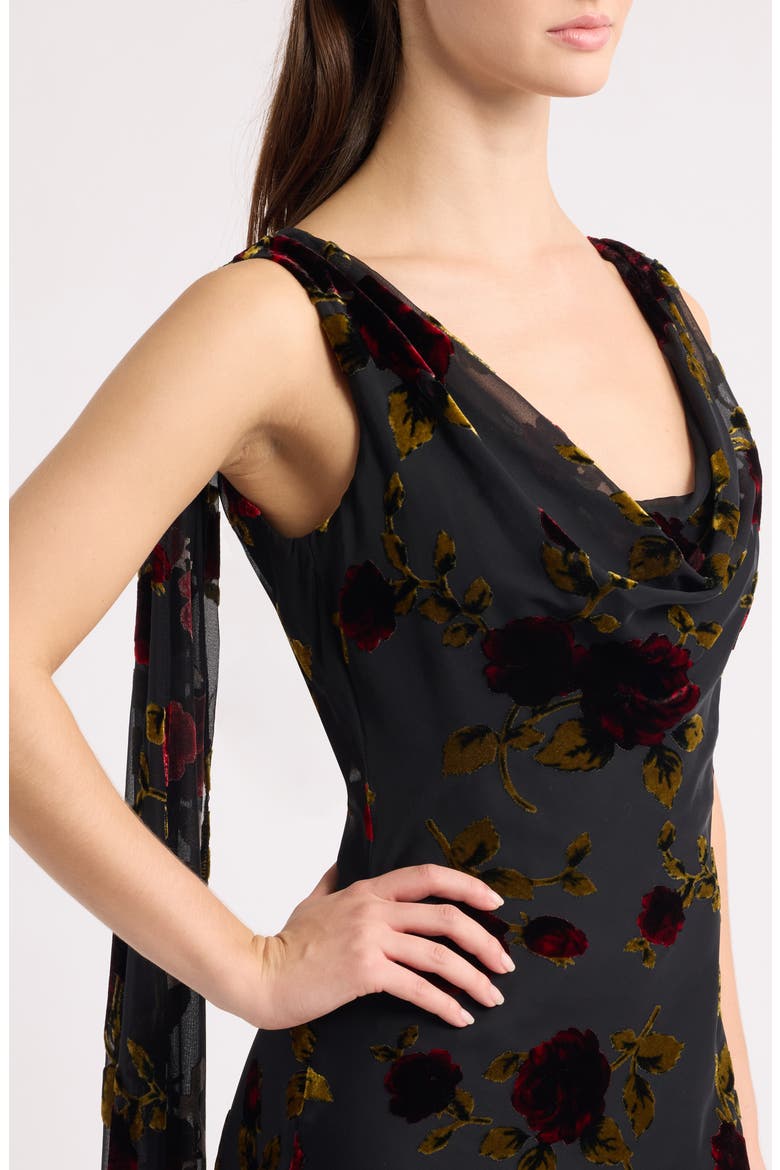 Archer Scarf Sleeveless Gown, Alternate, color, BLACK MULTI