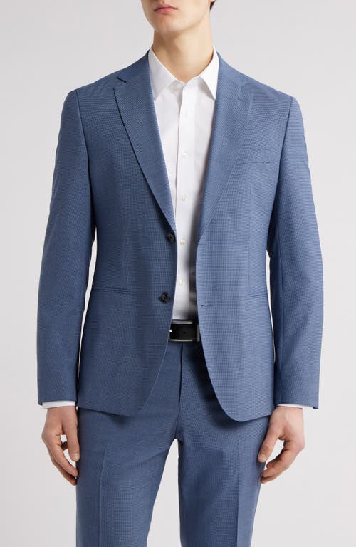 Shop Hugo Boss Boss Huge Slim Fit Houndstooth Microcheck Sport Coat In Medium Blue